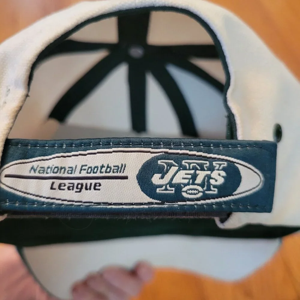 Vintage Reebok NFL Pro Line New York Jets Hat White Green OS Adjustable Football